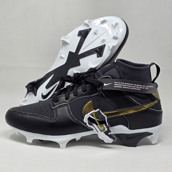 Nike Alpha Menace Dunk Gold Black Men’s Size 8.5 Football Cleats HV6923-001 New main image 6